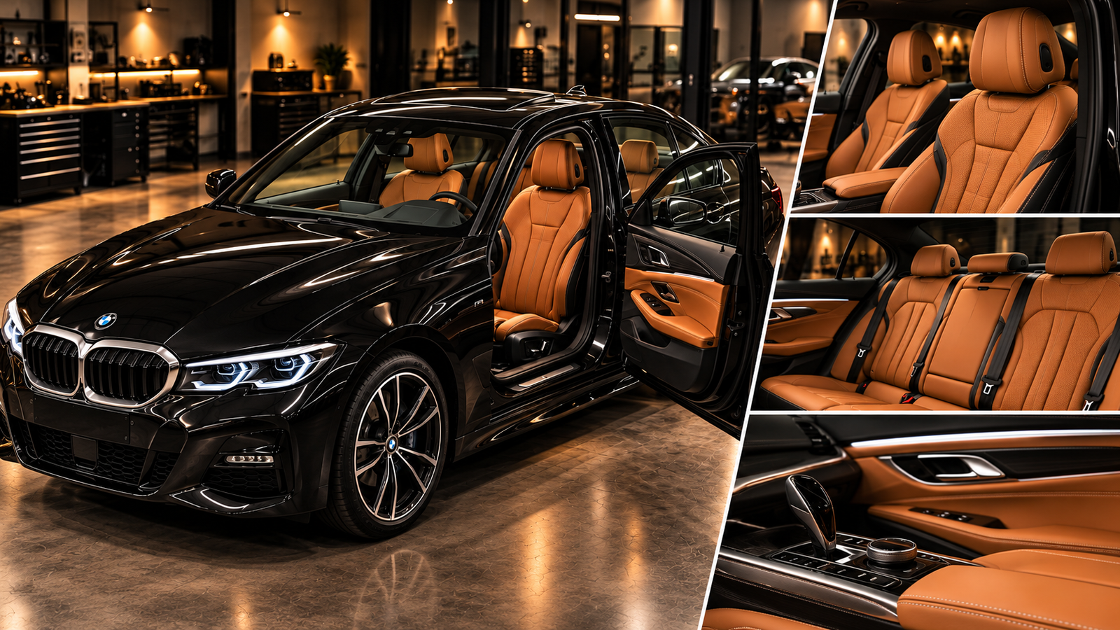 Automóvel e detalhes do interior fornecidos para apresentação.